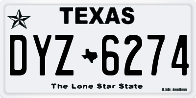 TX license plate DYZ6274