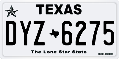 TX license plate DYZ6275