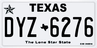 TX license plate DYZ6276