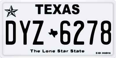 TX license plate DYZ6278