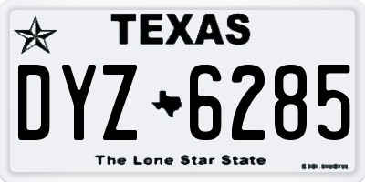 TX license plate DYZ6285