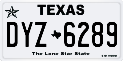 TX license plate DYZ6289