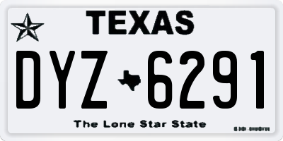 TX license plate DYZ6291