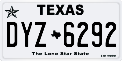 TX license plate DYZ6292
