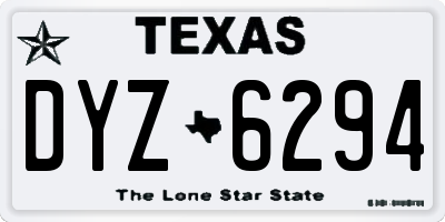 TX license plate DYZ6294