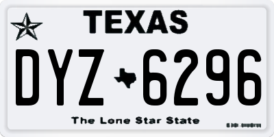 TX license plate DYZ6296
