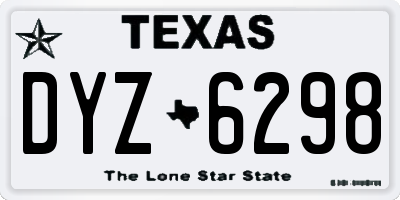 TX license plate DYZ6298