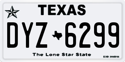 TX license plate DYZ6299