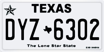 TX license plate DYZ6302