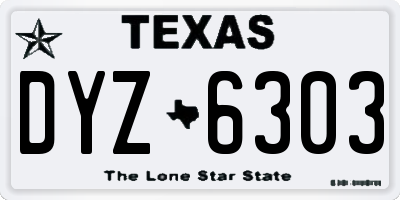 TX license plate DYZ6303
