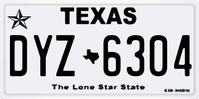 TX license plate DYZ6304