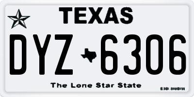 TX license plate DYZ6306