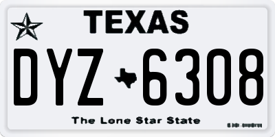 TX license plate DYZ6308