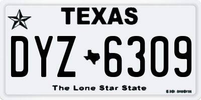 TX license plate DYZ6309