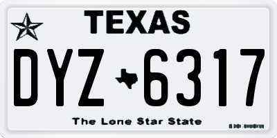TX license plate DYZ6317