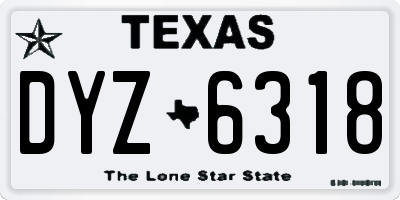 TX license plate DYZ6318