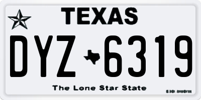 TX license plate DYZ6319