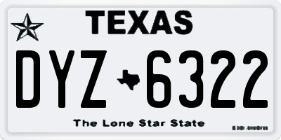 TX license plate DYZ6322