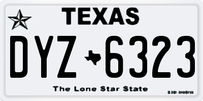 TX license plate DYZ6323