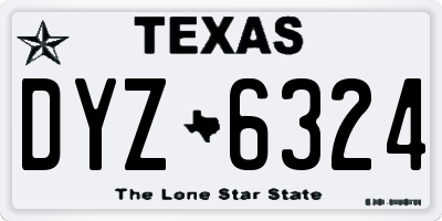TX license plate DYZ6324