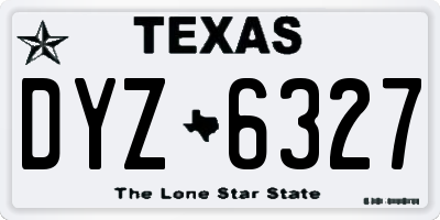TX license plate DYZ6327