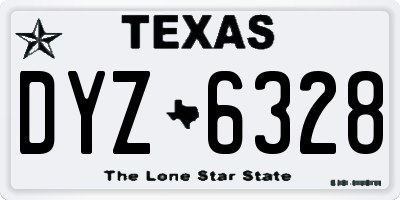 TX license plate DYZ6328