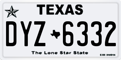 TX license plate DYZ6332