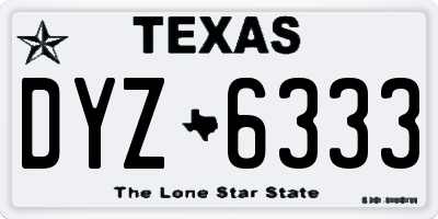 TX license plate DYZ6333