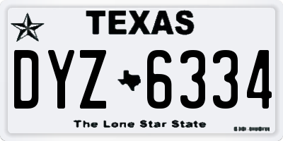 TX license plate DYZ6334