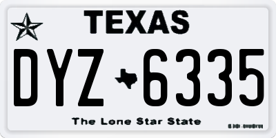 TX license plate DYZ6335