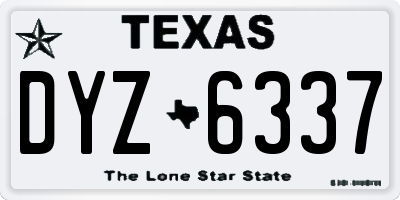 TX license plate DYZ6337