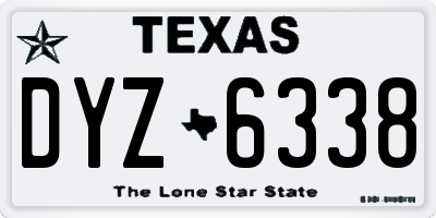 TX license plate DYZ6338