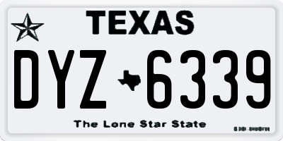 TX license plate DYZ6339