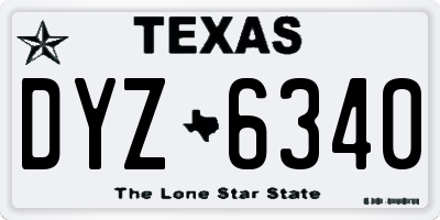 TX license plate DYZ6340