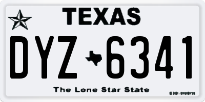 TX license plate DYZ6341