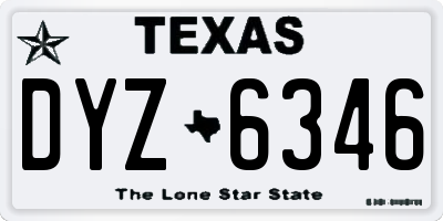 TX license plate DYZ6346