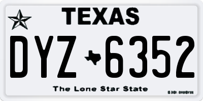 TX license plate DYZ6352