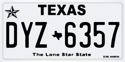 TX license plate DYZ6357
