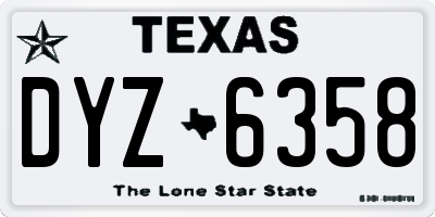 TX license plate DYZ6358