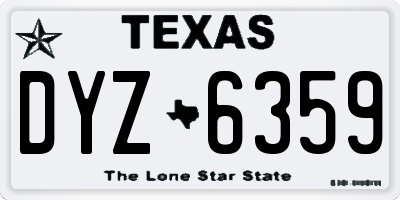 TX license plate DYZ6359