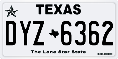TX license plate DYZ6362