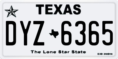 TX license plate DYZ6365