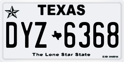 TX license plate DYZ6368
