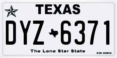 TX license plate DYZ6371