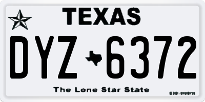 TX license plate DYZ6372