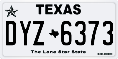 TX license plate DYZ6373