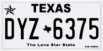 TX license plate DYZ6375