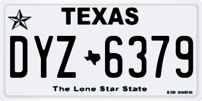 TX license plate DYZ6379