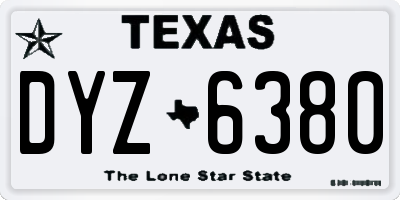 TX license plate DYZ6380