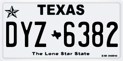 TX license plate DYZ6382